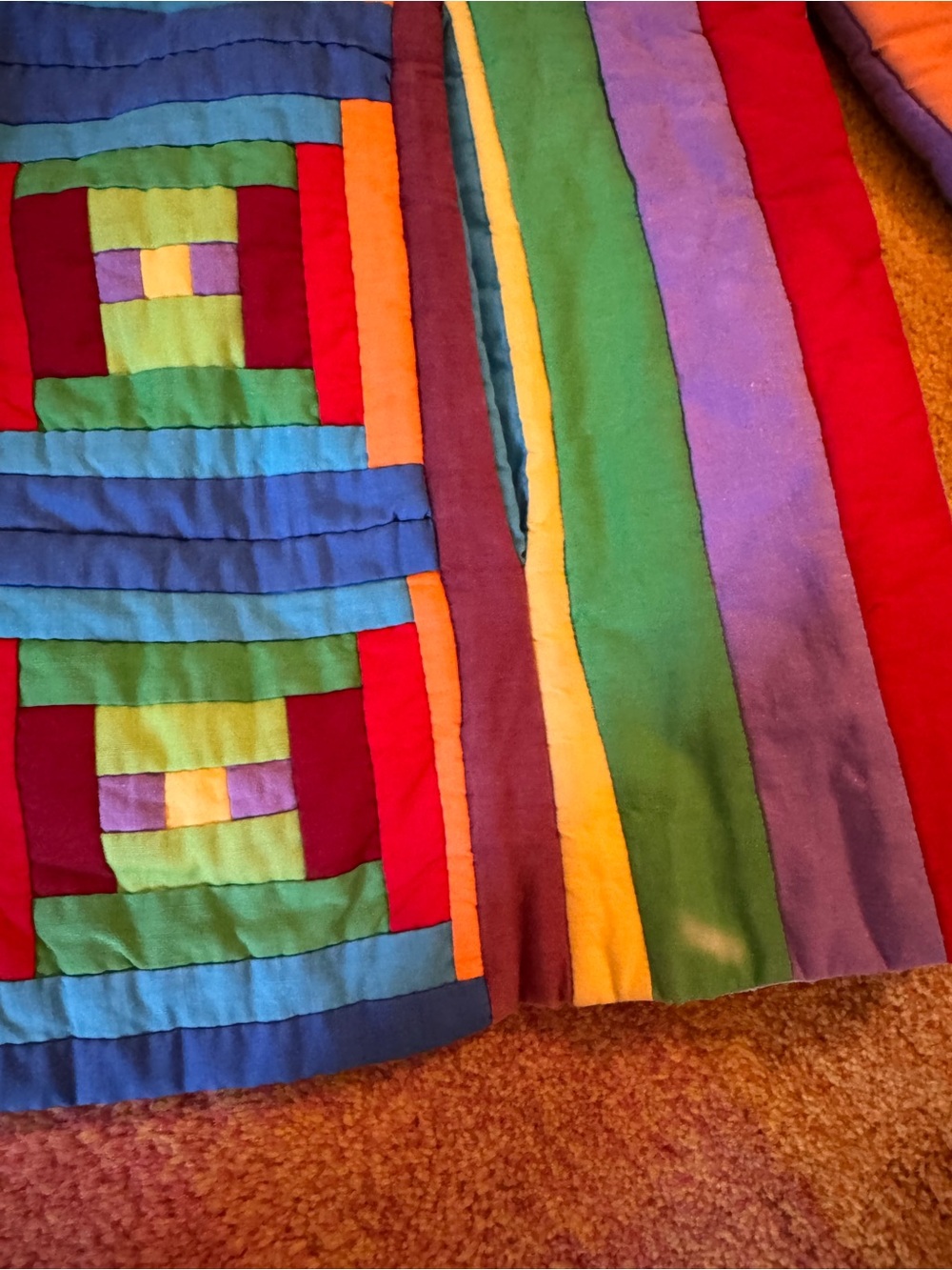 Amazing rainbow quilted jacket handmade vintage 🌈 🌈 ✨ - Picture 4 of 16